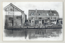 36029 Gezicht over de Vaartsche Rijn te Utrecht op de achterzijde van de huizen aan de Heuveloord, nrs 19-25, uit het ...